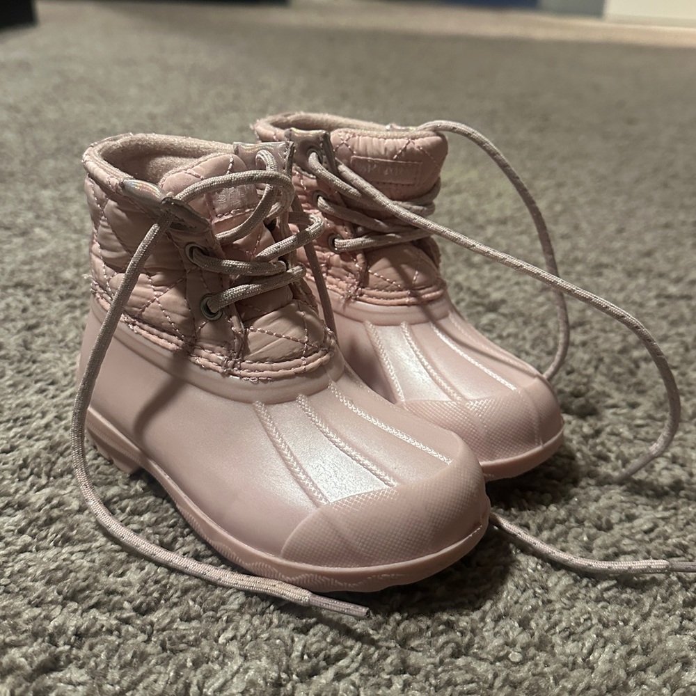 Sperry Light Pink Kids Snow Boots